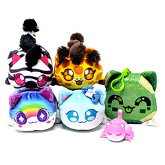 Aphmau MeeMeows RAINBOW, MERMAID, GIRAFFE, ZEBRA Cat Plush & More Lot | CLEAN!