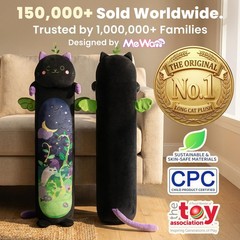 Mewaii Long Cat Plush 5 Sizes, 120% Extra Filling 19.6in/50cm, Black Mint