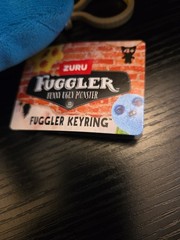 Fuggler Greedy Grinner Key Ring Plush 5 Inch Toy Creepy Teeth Gray Button