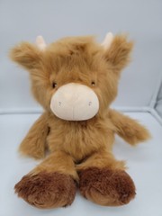 Animal Adventure Highland Cow Shaggy Plush Stuffed Animal 13” Weighted Sewn Eyes