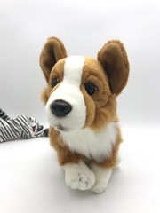 28cm Realistic Corgi Plush Toy, Lifelike Welsh Dog Stuffed Animal Cuddly Soft Pu