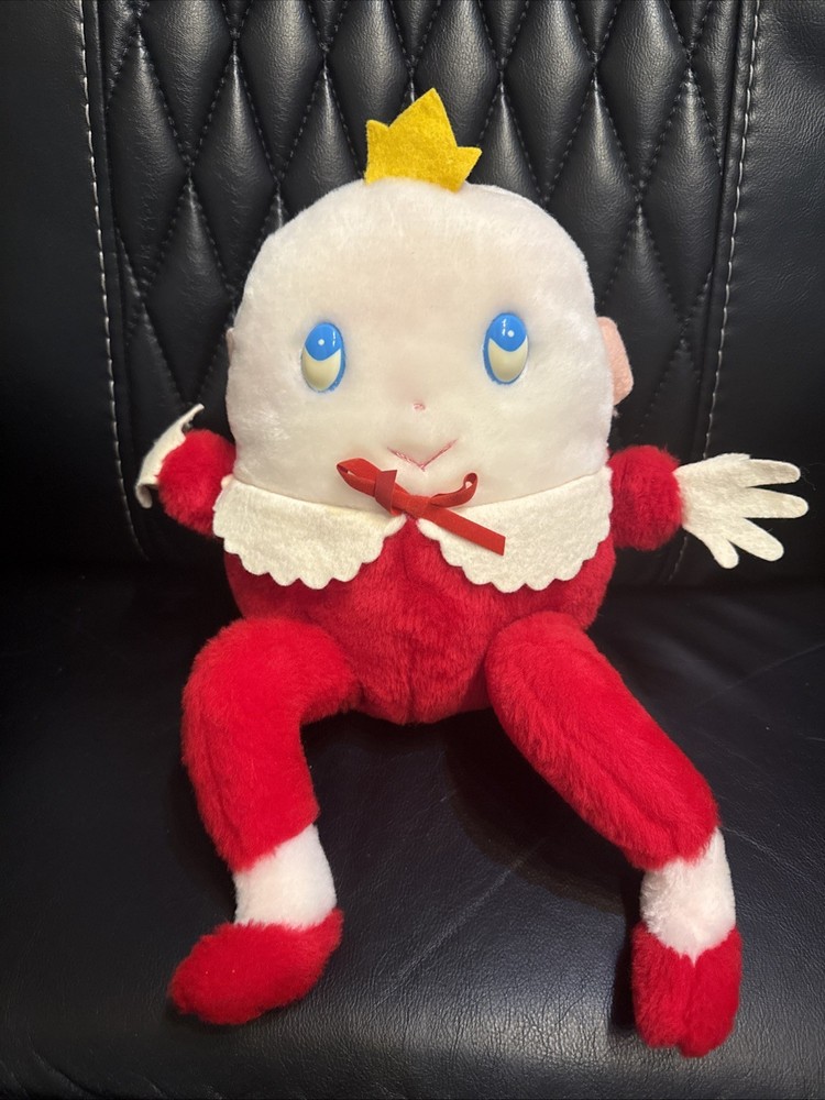 Vtg Humpty Dumpty Plush Eden Toys Red Suit Nursery Rhyme Storybook Doll 1980s