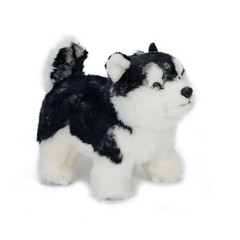 Black Siberian Husky Dog 9 Inch Stuffed Animal Plush Toy Toddler Doll Kids Gifts