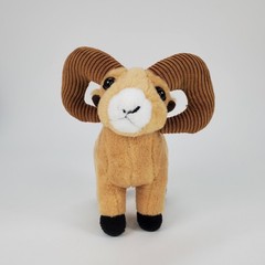 Wild Republic Bighorn Sheep Ram Plush Stuffed Animal Tan Brown Ribbed Horns 8″