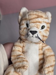 Ikea Gosig Katt Plush Tabby Cat Stuffed Animal Ginger Tan White Striped 11″ RARE