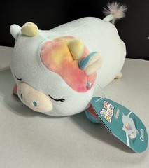 NEW Squishmallows 8″ Inch SleepAmallows Caedia the Blue & Rainbow Tie-dyed Cow