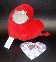 STUFFIES (Its What Inside that Count) Red Plush 4″ Zipper Heart W/ Detached Tag