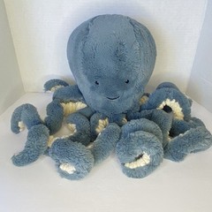 Jellycat Storm Octopus Plush Blue Gray Large Octopus Retired Rare Approx 27”L