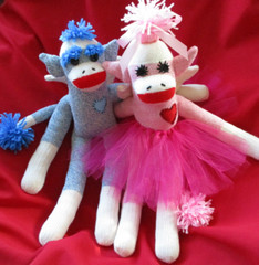 Sock Monkey Gargoyle Girl Protection From Evil Good Luck Charm Goth