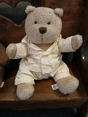 2 Vintage Baby Gap Bear Plush 2002 Brannan Brown & 2005 Light Tan w Pajamas 13″