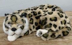 Realistic Sleeping Leopard Plush Rainforest Cat