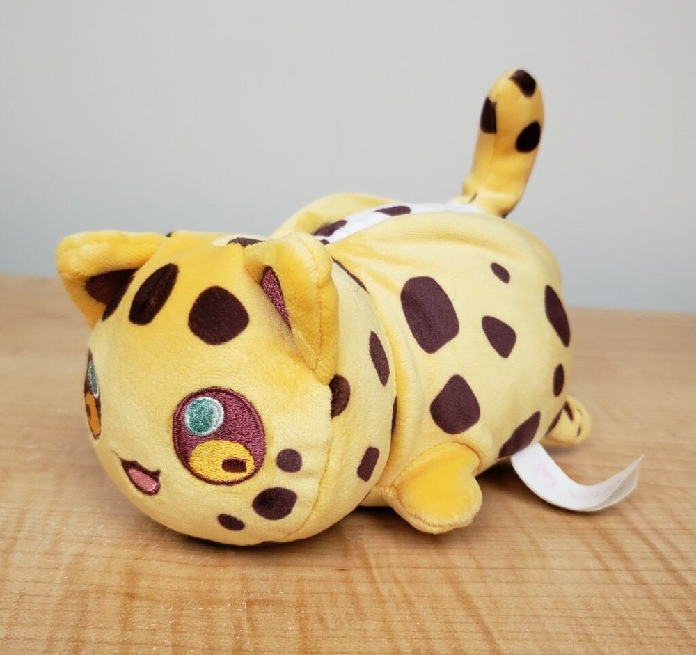 Aphmau MeeMeows Chocolate Chip Cookie Cat 6” Plush Yellow White with Brown Spots