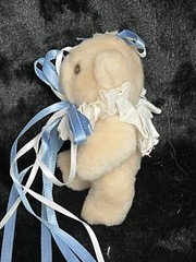 VTG House of Lloyd Bear W/Blue Bows Bear 5”Collectible Plush Fully Jointed NICE