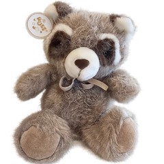 VTG 1985 Russ Berrie Macaroon Raccoon Plush W/Ear Tag 9″ Stuffed Animal Korea