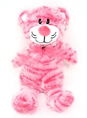 Sugar Loaf 15″ Super Soft Pink & Fuchsia Striped Fuzzy Kitten Cat Stuffed Animal