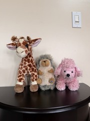 GANZ Webkinz Pink Poodle Plush HM107 Hedgehog HM130 Giraffe HM403 lot
