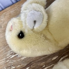 Vintage Yellow Bunny Rabbit Stuffed Animal Plush Slippers 1986 Korea Carrot EUC
