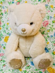 FAO Schwarz 160 Years of Toys Glitter Bear 12″ Stuffed Animal White & Gold Plush