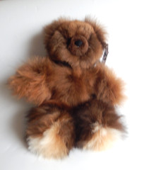 100% ALPACA FUR HANDMADE 10″ BROWN STUFFED TEDDY BEAR VERY SOFT