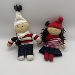 VTG Y2K Baby Gap Mini Finger Puppets Girl Boy Plush Soft Toys