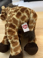 TY Giraffe Medium Stuffed Animal Plush Brown Yellow Washable, height: ~1.5 feet