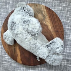 FAO Schwarz Seal Pup Plush Stuffed Animal Appr 16″ Super Soft Stuffy White/Gray