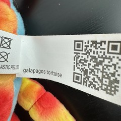 Lelly Venturelli RARE Galapagos Tortoise 8” Red Yellow Blue Crab Turtle Plush