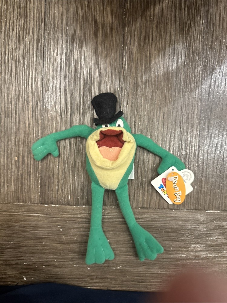 VTG Looney Tunes MICHIGAN J FROG 9” Bean Bag Plush Applause 1997 Warner Bros NWT