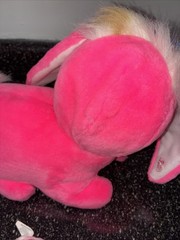 1993 Hasbro Bunny Surprise Neon Hot Pink Plush 2 Baby Babies Bunnies Bright Pink