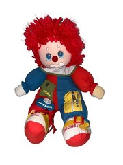 1983 Vintage Amtoy Teach Me To Dress Clown Doll Plush 16″ Zipper Button Snap Tie