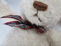 Gund Cream Muffles With Plaid Bow Soft Stuffed Fuzzy Teddy Bear 13” #2482 Tag