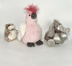 GANZ Webkinz Plush Pink Cockatoo Lil Kinz Peanut Willow Mazin Hamster Lot Of 3