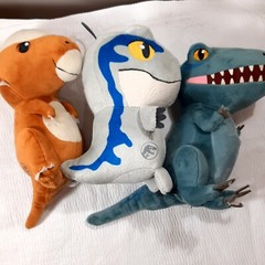 Jurassic World Plush set 3 Stygimoloch Stiggy Raptor Blue Velociraptor baby cute