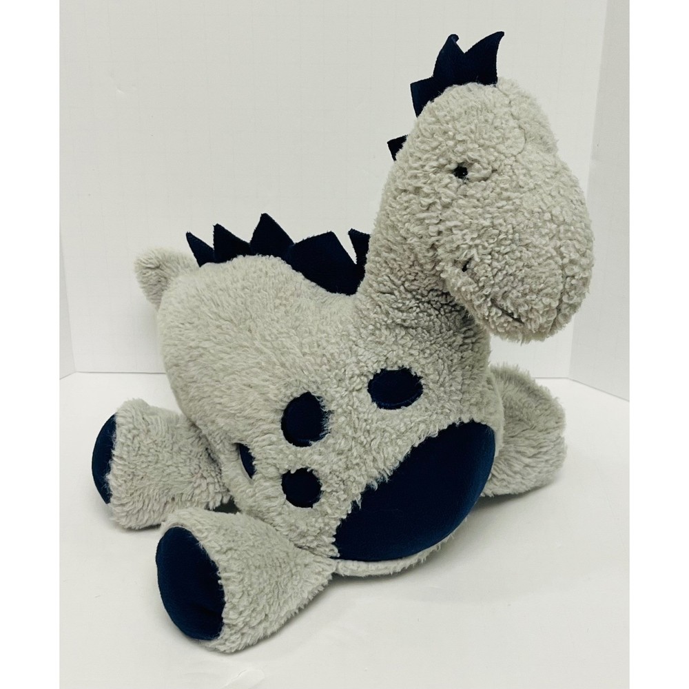Lambs & Ivy Gray Navy Blue Dinosaur Plush Sherpa 10″ Stuffed Animal Toy