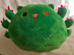 Green Dinosaur Plush Stuffed Animal with Pink Spikes, Small 6-14 in, Ages 3+