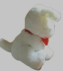 American Greetings White Puppy Dog Plush Stuffed Animal Red Ribbon & Hearts 551