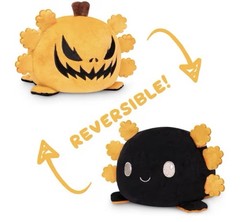 TeeTurtle Lot of 20: Reversible Axolotl Plushie 4” Black + Pumpkin