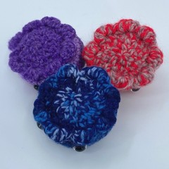 3 Handmade Crochet Octopus Amigurumi Plush Trio Purple Blue Red Small Desk Pets