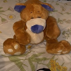 Nuby Tickle Toes Brown Teddy Bear 9″ Plush 2009 Foot Baby Lovey No Sound