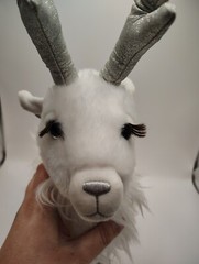 TROV White Silver Holiday Reindeer Plush Glitter Antlers Deer Toy Forest Decor