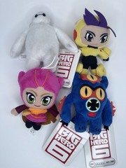 Disney Big Hero 6 Plush Characters 6″ Gogo Tomago Honey Lemon Fred Baymax Lot 4
