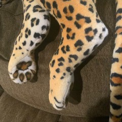 Vtg Calplush Jumbo Leopard Cheetah Plush 52”, 7’ w Tail, Kellytoy 2010 w Ear Tag