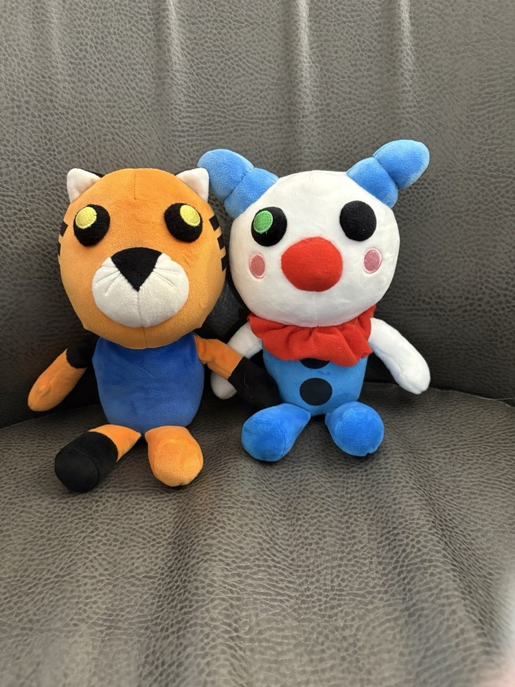 Roblox Piggy Clowny Tigery Plush Clown Tiger Collectible Series 1, Lot Of 2
