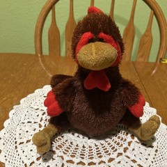 Ganz Webkinz HM346 Rooster Plush Stuffed Animal No Code Brown & Red Great cond.