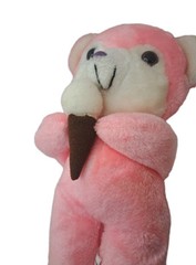 1960s Vintage Superior Toy And Novelty Company Plush Pink Bear Carnival Icecream