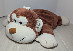 Jay At Play Mushable MONKEY Chimp Microbead Pillow Plush Nylon Tummy FLAWS READ