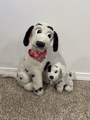 Disney 101 Dalmatians Plush Stuffed Animals Lot of 2 Red Bandana Pongo and Baby