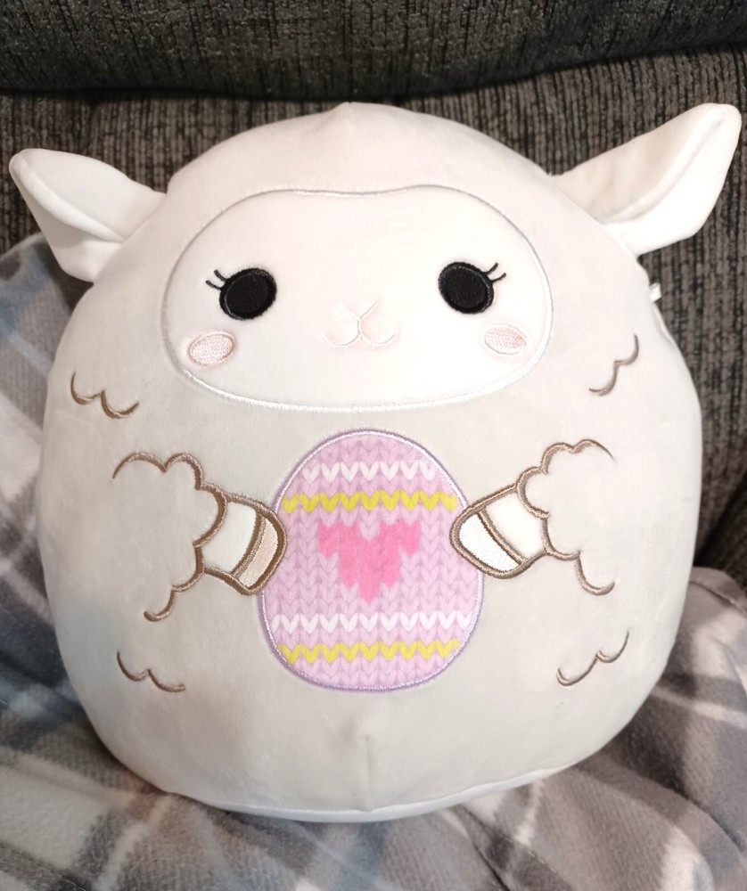 Squishmallow, 11″ Sophie the Lamb w/egg. Plush Toy. Soft, fun, Sleeping buddy