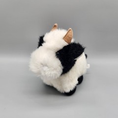 Vintage Commonwealth Cow Plush 5″ Mini Black White Stuffed Animal Toy Horns 1992