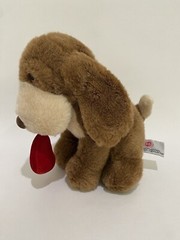 RUSS Berrie Target HOUND DOG Pup Plush Sad Eyes 8” Brown Tan Red Heart In Mouth
